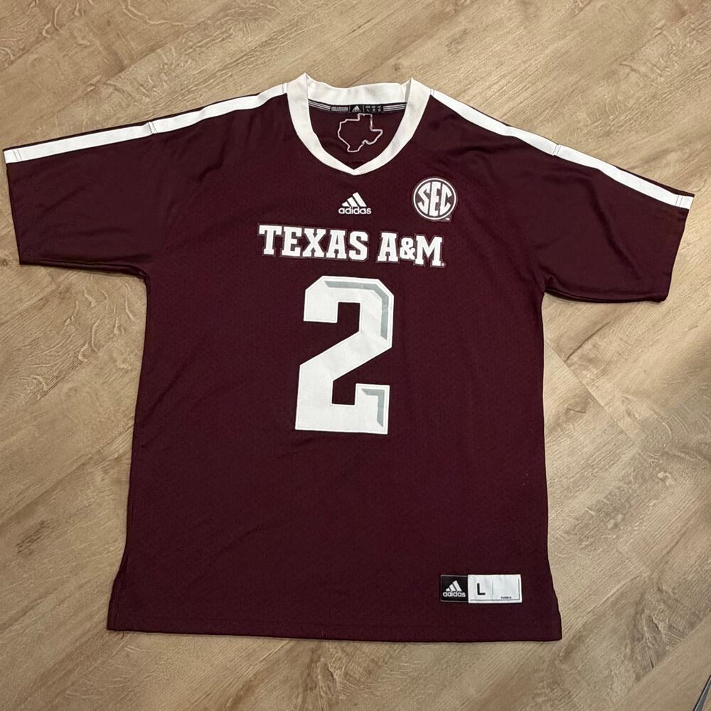 Adidas Texas A&M Aggies #2 Johnny Manziel Jersey Men’s Large L Football NCAA